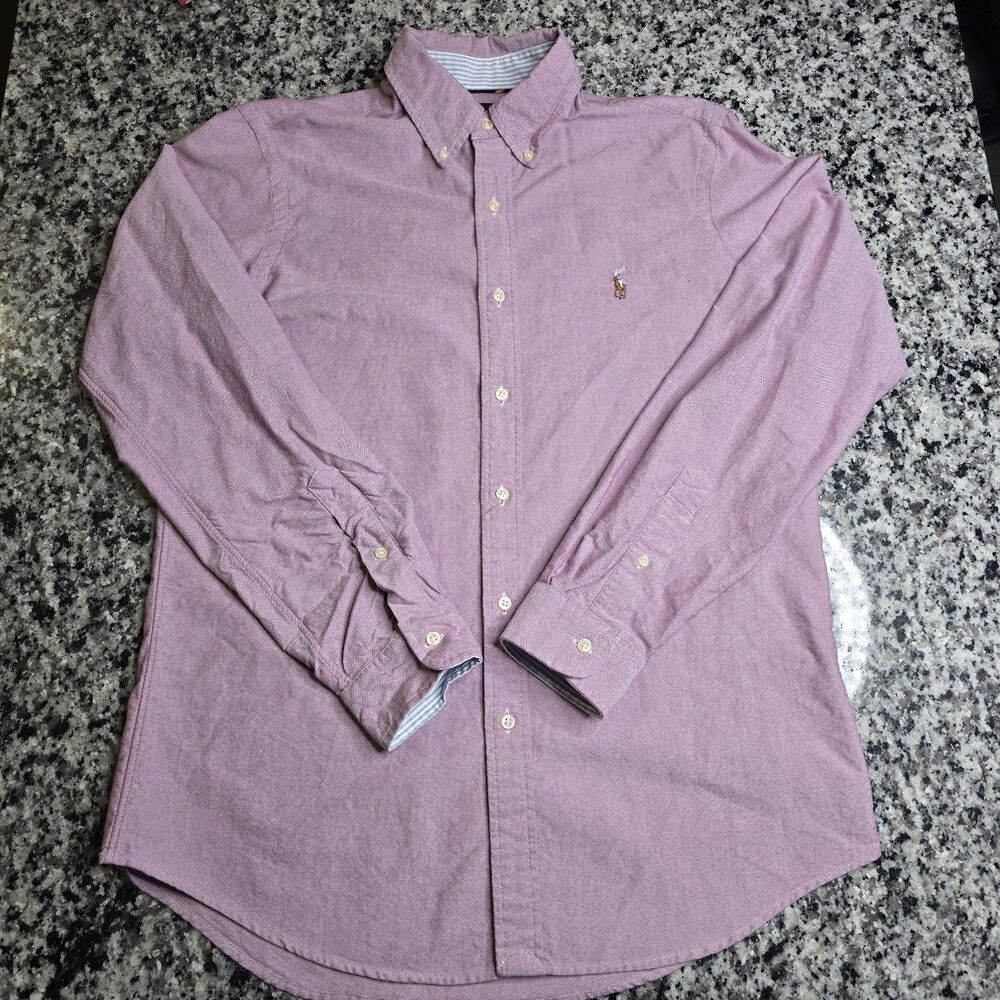 Polo Ralph Lauren Men's Medium Classic Fit Pink Long Sleeve Button Up